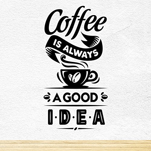 Coffee Good Idea Kaffee Gut Idee Cup Kitchen Wandaufkleber Vinyl Aufkleber Art Pub-Café-Dekor von Wall4stickers