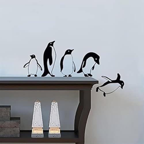 Pinguine Springen fliegend komisch Vinyl Wandaufkleber Dekor Decal Mural KItchen Haustiere von Wall4stickers