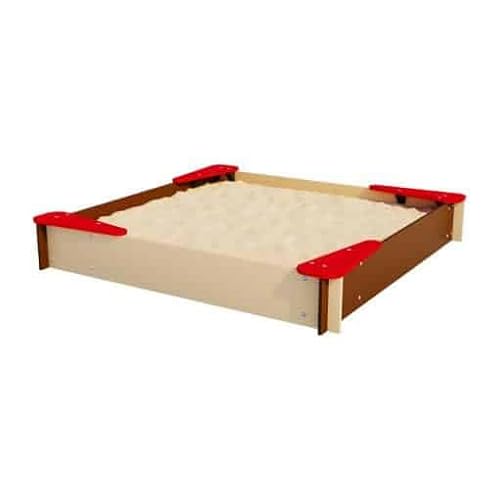 Sandbox Sandkasten mit Sitzecken Kinder für Garten rot und braun von Wallbarz