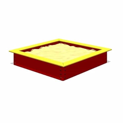 Sandkasten Sandbox 150x150 für Kinder Spielplatz Garten rot von Wallbarz