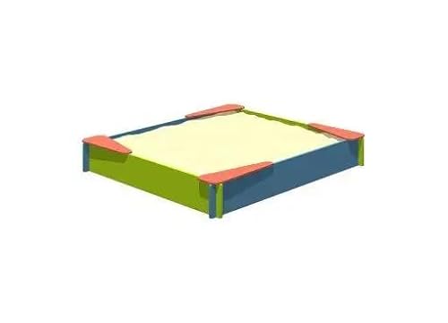 Sandkasten Sandbox mit Sitzecken Kinder Sandkiste für Garten blau und grün von Wallbarz