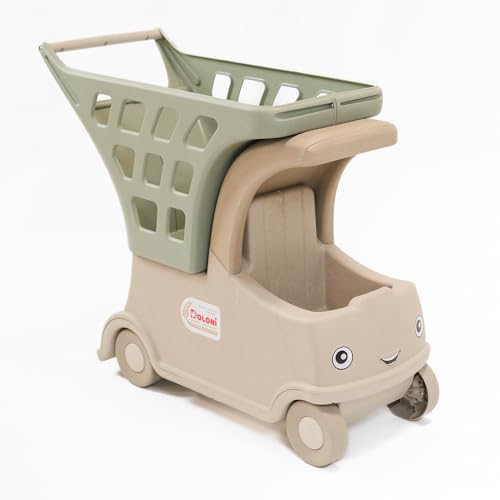 Spielzeugwagen Kinder Einkaufswagen Auto mit Korb beige und Mint von Wallbarz