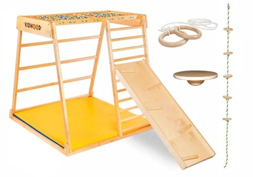 Wallbarz Klettergerüst Spielplatz Kinder Sprossenwand mit Kletternetz Rutsche Turnringe Gymnastikseil Kletterwand Indoor Wallbarz Klettergerüst Spielplatz Kinder Sprossenwand mit Kletternetz Rutsche Turnringe Gymnastikseil Kletterwand Indoor von Wallbarz