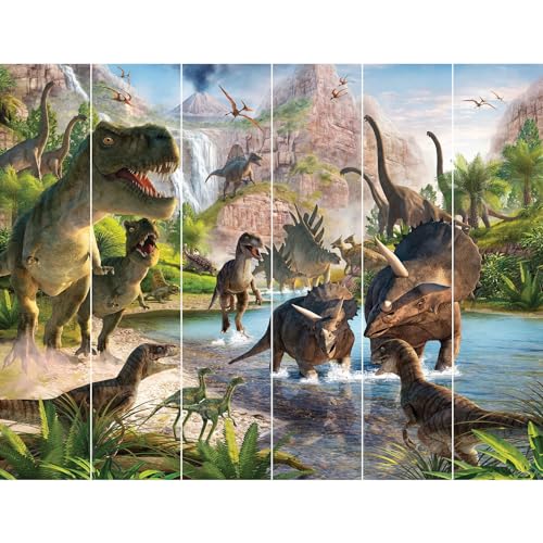 Walltastic WT46795 Dinosaurier Land 6 Paneele Wandbild FSC Papier, mehrfarbig, 2,4 m hoch x 3 m breit, Einheitsgröße Walltastic WT46795 Dinosaurier Land 6 Paneele Wandbild FSC Papier, mehrfarbig, 2,4 m hoch x 3 m breit, Einheitsgröße von Walltastic