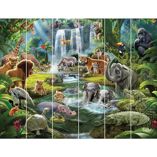 Walltastic Dschungelabenteuer, 6 Paneele, FSC-Papier, mehrfarbig, 2,4 m hoch x 3 m breit, 1 Größe Walltastic Dschungelabenteuer, 6 Paneele, FSC-Papier, mehrfarbig, 2,4 m hoch x 3 m breit, 1 Größe von Walltastic