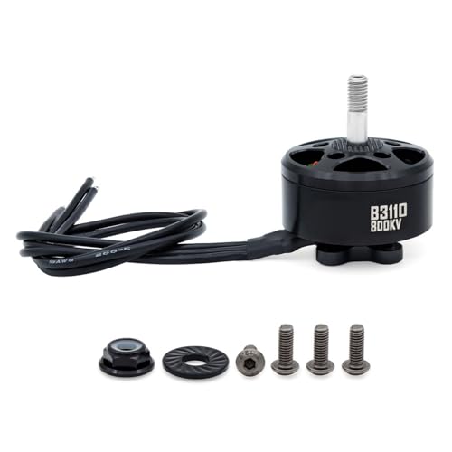 Walmeck Langer Drahtbürstenloser Motor, 14 Pol mit M5 -Welle, 18AWG -Silikondraht 250 Mm für Ferngesteuerte FPV Quadcopter (800kV) von Walmeck