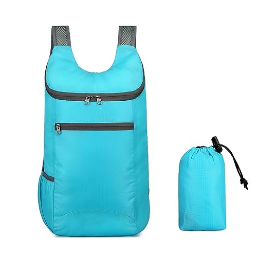Walmeck Wandertack Faltbarer Reise - Große Kapazität für Camping, Outdoor -Sport, Wandern mit Wasserdesign (Blau) von Walmeck