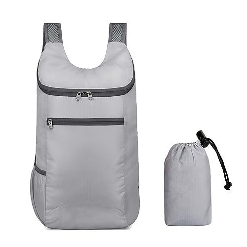 Walmeck Wandertack Faltbarer Reise - Große Kapazität für Camping, Outdoor -Sport, Wandern mit Wasserdesign (Grau) von Walmeck