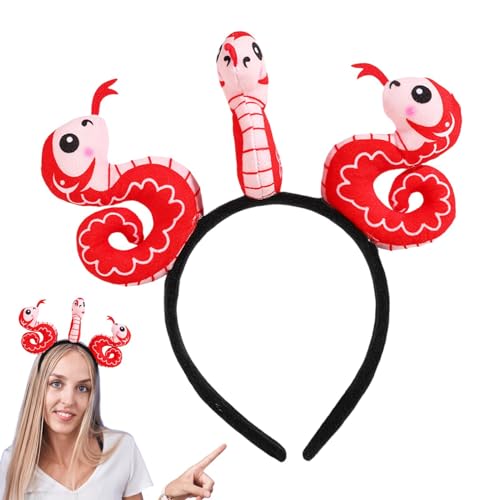 Walopola Chinesisches Neujahrsschlangen-Stirnband, niedliche Stirnbänder mit 3 Cartoon-Schlangen – Kopfbedeckung, Zubehör, Neujahrskostüm, Tier-Haarnadel für Geburtstag, chinesisches Luna-Jahr Walopola Chinesisches Neujahrsschlangen-Stirnband, niedliche Stirnbänder mit 3 Cartoon-Schlangen – Kopfbedeckung, Zubehör, Neujahrskostüm, Tier-Haarnadel für Geburtstag, chinesisches Luna-Jahr von Walopola