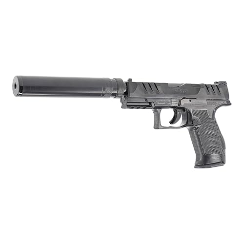 Walther PDP Compact 4" Airsoft Pistole - Airsoft Waffe mit 6 mm Federdruck < 0,5J, inkl. Schalldämpfer-Attrappe & 2 Magazine & 100 BBS Walther PDP Compact 4" Airsoft Pistole - Airsoft Waffe mit 6 mm Federdruck < 0,5J, inkl. Schalldämpfer-Attrappe & 2 Magazine & 100 BBS von Walther