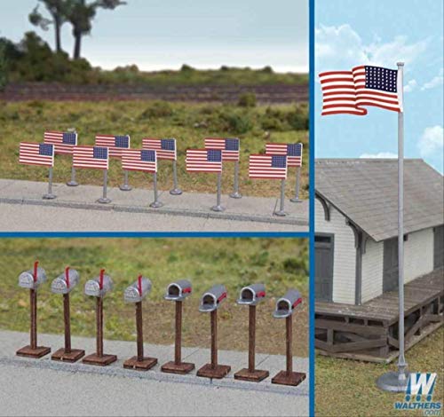 Walthers Spur HO - Bausatz Flaggen Fahnen USA und Briefkästen Walthers Spur HO - Bausatz Flaggen Fahnen USA und Briefkästen von Walthers SceneMaster