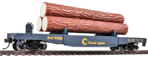 Spur H0 - Walthers Log Dump Car mit Baumstämmen Chessie Baltimore & Ohio von Walthers Trainline