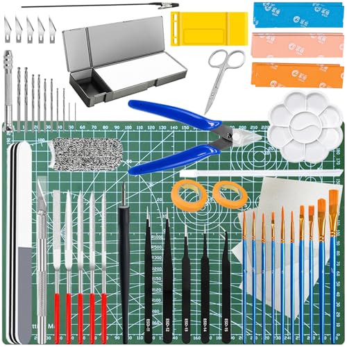 Waltool 69-teiliges Basismodell-Werkzeug-Bastelset mit Hobbyknipsern, Modellpinzette, Modellbau-Set für Gundam-Modellmontage, Bauen und Reparieren Waltool 69-teiliges Basismodell-Werkzeug-Bastelset mit Hobbyknipsern, Modellpinzette, Modellbau-Set für Gundam-Modellmontage, Bauen und Reparieren von Waltool