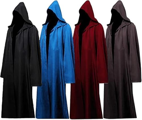 Walwoak Mittelalterlicher Umhang Erwachsene Ritter Tunika Herren Halloween Cosplay Kostüm Umhang mit Kapuze von Walwoak