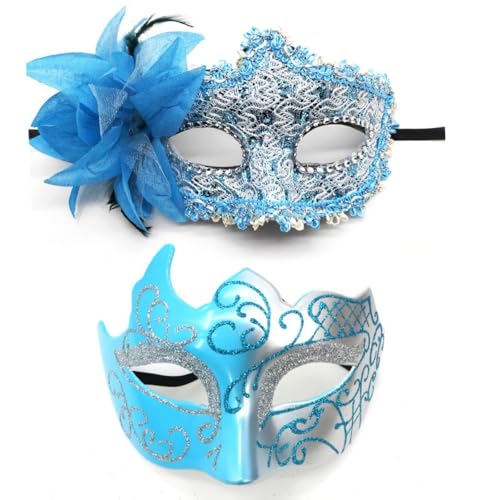 1 Paar Augenmaske Venice Mascarade Masken Venezianische Gesichtsmaske Karneval Maske Maskerade-Maske Bemalte Paarmaske,für Halloween Party Kostüm Ball Abend Abschlussball,Blausilber 1 Paar Augenmaske Venice Mascarade Masken Venezianische Gesichtsmaske Karneval Maske Maskerade-Maske Bemalte Paarmaske,für Halloween Party Kostüm Ball Abend Abschlussball,Blausilber von Wambere