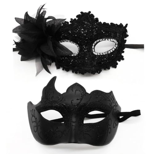 1 Paar Augenmaske Venice Mascarade Masken Venezianische Gesichtsmaske Karneval Maske Maskerade-Maske Bemalte Paarmaske,für Halloween Party Kostüm Ball Abend Abschlussball,Schwarz 1 Paar Augenmaske Venice Mascarade Masken Venezianische Gesichtsmaske Karneval Maske Maskerade-Maske Bemalte Paarmaske,für Halloween Party Kostüm Ball Abend Abschlussball,Schwarz von Wambere