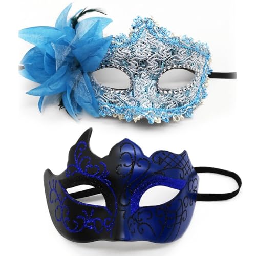 1 Paar Augenmaske Venice Mascarade Masken Venezianische Gesichtsmaske Karneval Maske Maskerade-Maske Bemalte Paarmaske,für Halloween Party Kostüm Ball Abend Abschlussball,Schwarzblau 1 Paar Augenmaske Venice Mascarade Masken Venezianische Gesichtsmaske Karneval Maske Maskerade-Maske Bemalte Paarmaske,für Halloween Party Kostüm Ball Abend Abschlussball,Schwarzblau von Wambere
