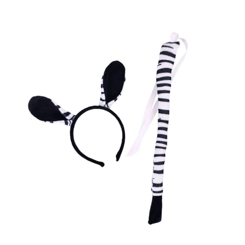 1 Satz Tierohren Haarreif mit Ohren und Schwanz Kostüm-Set Ohrentier-Stirnband Haarband Haarschmuck Accessoire Kopfschmuck,für Geburtstag Themenparty Karneval Mottoparty Fasching,Schwarz Weiß A 1 Satz Tierohren Haarreif mit Ohren und Schwanz Kostüm-Set Ohrentier-Stirnband Haarband Haarschmuck Accessoire Kopfschmuck,für Geburtstag Themenparty Karneval Mottoparty Fasching,Schwarz Weiß A von Wambere