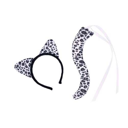 1 Satz Tierohren Haarreif mit Ohren und Schwanz Kostüm-Set Ohrentier-Stirnband Haarband Haarschmuck Accessoire Kopfschmuck,für Geburtstag Themenparty Karneval Mottoparty Fasching,Schwarz Weiß B 1 Satz Tierohren Haarreif mit Ohren und Schwanz Kostüm-Set Ohrentier-Stirnband Haarband Haarschmuck Accessoire Kopfschmuck,für Geburtstag Themenparty Karneval Mottoparty Fasching,Schwarz Weiß B von Wambere
