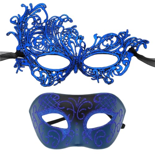 1 Satz mit 2 Bemalte Maske,Karnevalsmaske,Maskerade-MaskeParty Maske,Karneval Augenmaske,Maskenball Kostümzubehör,Gothic Maskerade Gesichtsmasken,für Karnevals Halloween Party,Blau 1 Satz mit 2 Bemalte Maske,Karnevalsmaske,Maskerade-MaskeParty Maske,Karneval Augenmaske,Maskenball Kostümzubehör,Gothic Maskerade Gesichtsmasken,für Karnevals Halloween Party,Blau von Wambere