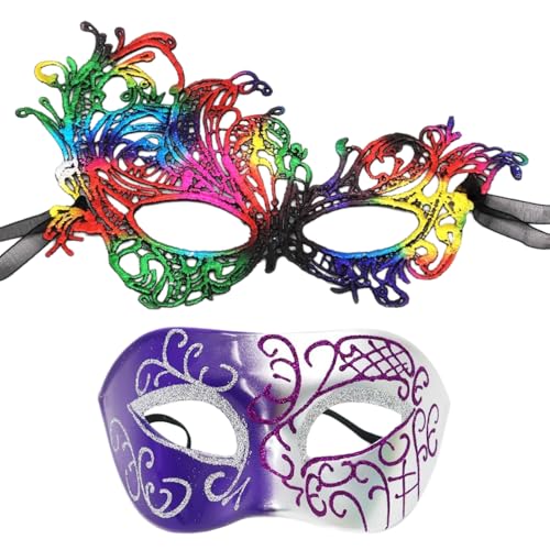 1 Satz mit 2 Bemalte Maske,Karnevalsmaske,Maskerade-MaskeParty Maske,Karneval Augenmaske,Maskenball Kostümzubehör,Gothic Maskerade Gesichtsmasken,für Karnevals Halloween Party,Farbe 1 Satz mit 2 Bemalte Maske,Karnevalsmaske,Maskerade-MaskeParty Maske,Karneval Augenmaske,Maskenball Kostümzubehör,Gothic Maskerade Gesichtsmasken,für Karnevals Halloween Party,Farbe von Wambere