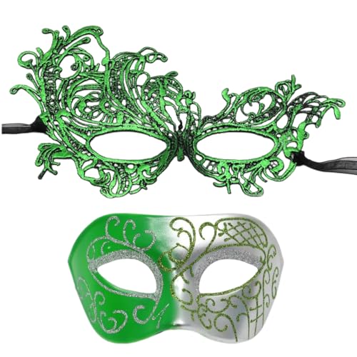 1 Satz mit 2 Bemalte Maske,Karnevalsmaske,Maskerade-MaskeParty Maske,Karneval Augenmaske,Maskenball Kostümzubehör,Gothic Maskerade Gesichtsmasken,für Karnevals Halloween Party,Grün 1 Satz mit 2 Bemalte Maske,Karnevalsmaske,Maskerade-MaskeParty Maske,Karneval Augenmaske,Maskenball Kostümzubehör,Gothic Maskerade Gesichtsmasken,für Karnevals Halloween Party,Grün von Wambere