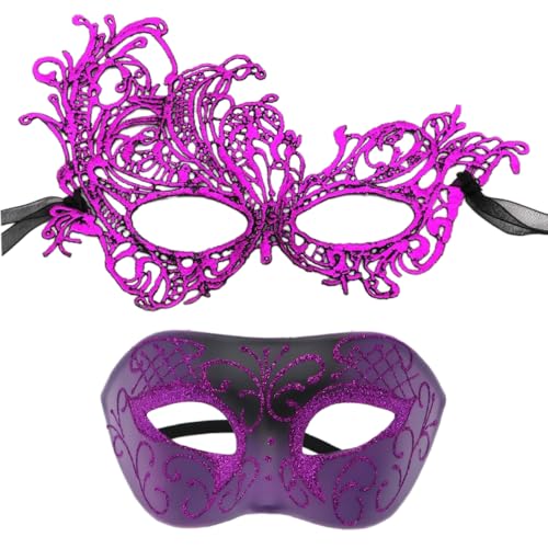 1 Satz mit 2 Bemalte Maske,Karnevalsmaske,Maskerade-MaskeParty Maske,Karneval Augenmaske,Maskenball Kostümzubehör,Gothic Maskerade Gesichtsmasken,für Karnevals Halloween Party,Lila 1 Satz mit 2 Bemalte Maske,Karnevalsmaske,Maskerade-MaskeParty Maske,Karneval Augenmaske,Maskenball Kostümzubehör,Gothic Maskerade Gesichtsmasken,für Karnevals Halloween Party,Lila von Wambere
