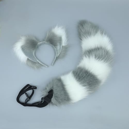 1 Set Fuchs-Stirnband und Fuchsschwanz-Set Haarbänder Haarreifen Kopfschmuck Haarschmuck für Cosplay Kostüm Party Dekoration Dressing Parteien Faschingskostüm,Schnallenschwanz,Grau Weiß A 1 Set Fuchs-Stirnband und Fuchsschwanz-Set Haarbänder Haarreifen Kopfschmuck Haarschmuck für Cosplay Kostüm Party Dekoration Dressing Parteien Faschingskostüm,Schnallenschwanz,Grau Weiß A von Wambere