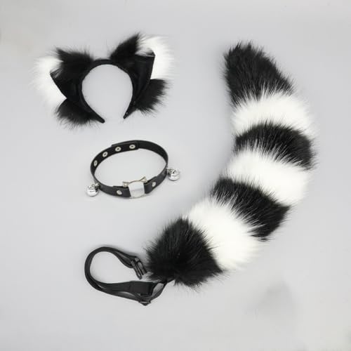 1 Set Fuchs-Stirnband und Fuchsschwanz-Set Haarbänder Haarreifen Kopfschmuck Haarschmuck für Cosplay Kostüm Party Dekoration Dressing Parteien Faschingskostüm,Schnallenschwanz,Schwarz Weiß B 1 Set Fuchs-Stirnband und Fuchsschwanz-Set Haarbänder Haarreifen Kopfschmuck Haarschmuck für Cosplay Kostüm Party Dekoration Dressing Parteien Faschingskostüm,Schnallenschwanz,Schwarz Weiß B von Wambere