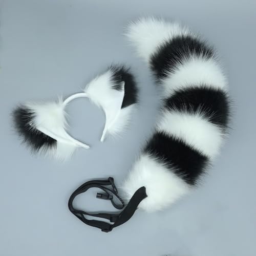 1 Set Fuchs-Stirnband und Fuchsschwanz-Set Haarbänder Haarreifen Kopfschmuck Haarschmuck für Cosplay Kostüm Party Dekoration Dressing Parteien Faschingskostüm,Schnallenschwanz,Weiß Schwarz A 1 Set Fuchs-Stirnband und Fuchsschwanz-Set Haarbänder Haarreifen Kopfschmuck Haarschmuck für Cosplay Kostüm Party Dekoration Dressing Parteien Faschingskostüm,Schnallenschwanz,Weiß Schwarz A von Wambere