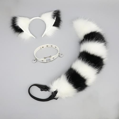 1 Set Fuchs-Stirnband und Fuchsschwanz-Set Haarbänder Haarreifen Kopfschmuck Haarschmuck für Cosplay Kostüm Party Dekoration Dressing Parteien Faschingskostüm,Schnallenschwanz,Weiß Schwarz B 1 Set Fuchs-Stirnband und Fuchsschwanz-Set Haarbänder Haarreifen Kopfschmuck Haarschmuck für Cosplay Kostüm Party Dekoration Dressing Parteien Faschingskostüm,Schnallenschwanz,Weiß Schwarz B von Wambere
