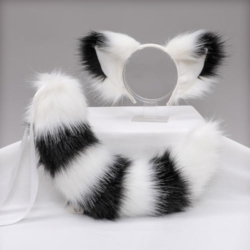 1 Set Fuchs-Stirnband und Fuchsschwanz-Set Haarbänder Haarreifen Kopfschmuck Haarschmuck für Cosplay Kostüm Party Dekoration Dressing Parteien Faschingskostüm,Seilschwanz,Weiß Schwarz C 1 Set Fuchs-Stirnband und Fuchsschwanz-Set Haarbänder Haarreifen Kopfschmuck Haarschmuck für Cosplay Kostüm Party Dekoration Dressing Parteien Faschingskostüm,Seilschwanz,Weiß Schwarz C von Wambere