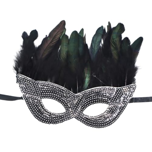1 Stück Maskerade Maske mit Feder,Pailletten-Federmaske,Karneval Augenmaske,Dekorative Augenmaske,Gothic Maskerade Gesichtsmasken,für Halloween Karneval Party Kostüm Cosplay,B12 1 Stück Maskerade Maske mit Feder,Pailletten-Federmaske,Karneval Augenmaske,Dekorative Augenmaske,Gothic Maskerade Gesichtsmasken,für Halloween Karneval Party Kostüm Cosplay,B12 von Wambere