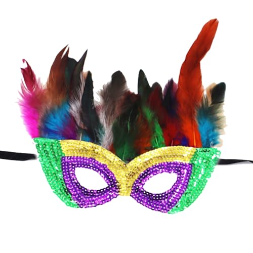 1 Stück Maskerade Maske mit Feder,Pailletten-Federmaske,Karneval Augenmaske,Dekorative Augenmaske,Gothic Maskerade Gesichtsmasken,für Halloween Karneval Party Kostüm Cosplay,B14 1 Stück Maskerade Maske mit Feder,Pailletten-Federmaske,Karneval Augenmaske,Dekorative Augenmaske,Gothic Maskerade Gesichtsmasken,für Halloween Karneval Party Kostüm Cosplay,B14 von Wambere