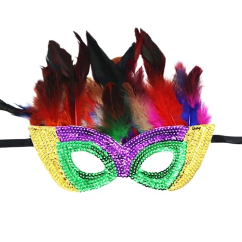 1 Stück Maskerade Maske mit Feder,Pailletten-Federmaske,Karneval Augenmaske,Dekorative Augenmaske,Gothic Maskerade Gesichtsmasken,für Halloween Karneval Party Kostüm Cosplay,B15 1 Stück Maskerade Maske mit Feder,Pailletten-Federmaske,Karneval Augenmaske,Dekorative Augenmaske,Gothic Maskerade Gesichtsmasken,für Halloween Karneval Party Kostüm Cosplay,B15 von Wambere