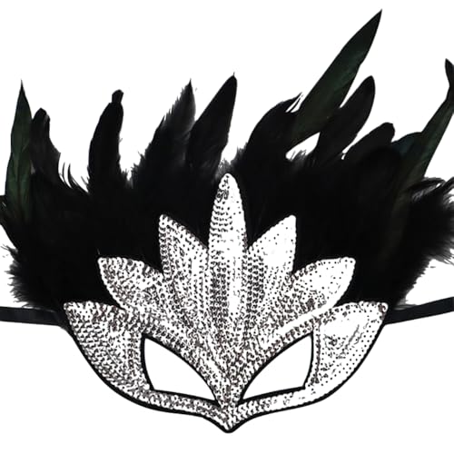 1 Stück Maskerade Maske mit Feder,Pailletten-Federmaske,Karneval Augenmaske,Dekorative Augenmaske,Gothic Maskerade Gesichtsmasken,für Halloween Karneval Party Kostüm Cosplay,B18 1 Stück Maskerade Maske mit Feder,Pailletten-Federmaske,Karneval Augenmaske,Dekorative Augenmaske,Gothic Maskerade Gesichtsmasken,für Halloween Karneval Party Kostüm Cosplay,B18 von Wambere