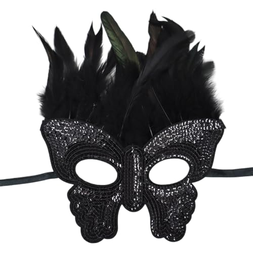 1 Stück Maskerade Maske mit Feder,Pailletten-Federmaske,Karneval Augenmaske,Dekorative Augenmaske,Gothic Maskerade Gesichtsmasken,für Halloween Karneval Party Kostüm Cosplay,B21 1 Stück Maskerade Maske mit Feder,Pailletten-Federmaske,Karneval Augenmaske,Dekorative Augenmaske,Gothic Maskerade Gesichtsmasken,für Halloween Karneval Party Kostüm Cosplay,B21 von Wambere