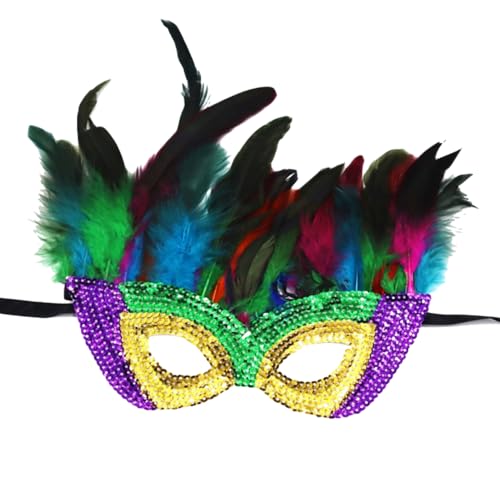 1 Stück Maskerade Maske mit Feder,Pailletten-Federmaske,Karneval Augenmaske,Dekorative Augenmaske,Gothic Maskerade Gesichtsmasken,für Halloween Karneval Party Kostüm Cosplay,B7 1 Stück Maskerade Maske mit Feder,Pailletten-Federmaske,Karneval Augenmaske,Dekorative Augenmaske,Gothic Maskerade Gesichtsmasken,für Halloween Karneval Party Kostüm Cosplay,B7 von Wambere