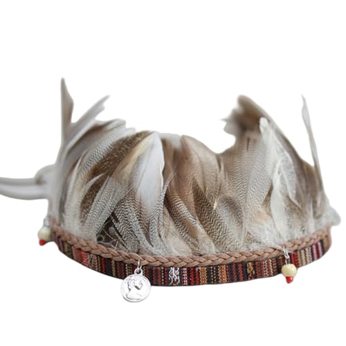 1 Stück Native American Kopfschmuck mit Federn,Feder Haarschmuck Stirnband,Halloween Kopfband und Dekoration,Feather Headband,Feather Headdress,für Cowboy und Indianer Kostüm,Karneval,Gelblich-Weiß 1 Stück Native American Kopfschmuck mit Federn,Feder Haarschmuck Stirnband,Halloween Kopfband und Dekoration,Feather Headband,Feather Headdress,für Cowboy und Indianer Kostüm,Karneval,Gelblich-Weiß von Wambere