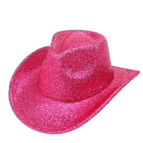 1 Stück Western Cowboyhut mit Pailletten Unisex Glitzer Kappe Bühnenpartyhut Vintage Breiter Krempe Jazzhut Partyhut für Abschlussball Bühnenperformance Disko Maskerade Festival,Rosé 1 Stück Western Cowboyhut mit Pailletten Unisex Glitzer Kappe Bühnenpartyhut Vintage Breiter Krempe Jazzhut Partyhut für Abschlussball Bühnenperformance Disko Maskerade Festival,Rosé von Wambere