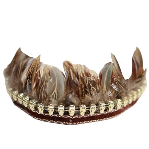 2 Stück Native American Kopfschmuck mit Federn,Feder Haarschmuck Stirnband,Halloween Kopfband und Dekoration,Feather Headband,Feather Headdress,für Cowboy und Indianer Kostüm,Karneval,Gelblich-Braun 2 Stück Native American Kopfschmuck mit Federn,Feder Haarschmuck Stirnband,Halloween Kopfband und Dekoration,Feather Headband,Feather Headdress,für Cowboy und Indianer Kostüm,Karneval,Gelblich-Braun von Wambere