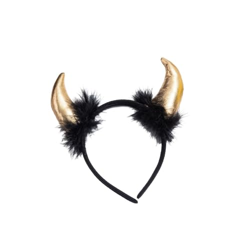 2 Stück Teufelshörner Haarreif Teufelsohren Haarband mit Feder,Vampir Devil Ears Kopfschmuck,Teufel Stirnband Karneval Halloween Kostüm Damen Herren Kopfbedeckung Accessoire,Gold 2 Stück Teufelshörner Haarreif Teufelsohren Haarband mit Feder,Vampir Devil Ears Kopfschmuck,Teufel Stirnband Karneval Halloween Kostüm Damen Herren Kopfbedeckung Accessoire,Gold von Wambere