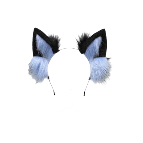 Handgemachte Fuchs Ohren Haarband Haarreif Katze Ohr Stirnband Wolf Ohren Stirnband Haarschmuck Halloween Weihnachten Kostüm Anime Cosplay Kopfbedeckung,Kunstpelz Fuchs Wolf Schwanz,Dunkelhimmelblau A Handgemachte Fuchs Ohren Haarband Haarreif Katze Ohr Stirnband Wolf Ohren Stirnband Haarschmuck Halloween Weihnachten Kostüm Anime Cosplay Kopfbedeckung,Kunstpelz Fuchs Wolf Schwanz,Dunkelhimmelblau A von Wambere