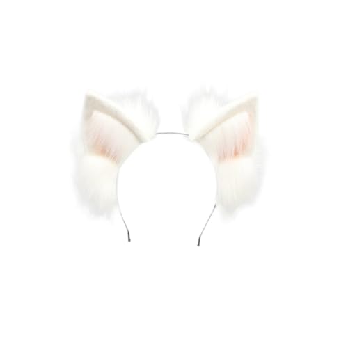Handgemachte Fuchs Ohren Haarband Haarreif Katze Ohr Stirnband Wolf Ohren Stirnband Haarschmuck Halloween Weihnachten Kostüm Anime Cosplay Kopfbedeckung,Kunstpelz Fuchs Wolf Schwanz,Weißpulver A Handgemachte Fuchs Ohren Haarband Haarreif Katze Ohr Stirnband Wolf Ohren Stirnband Haarschmuck Halloween Weihnachten Kostüm Anime Cosplay Kopfbedeckung,Kunstpelz Fuchs Wolf Schwanz,Weißpulver A von Wambere