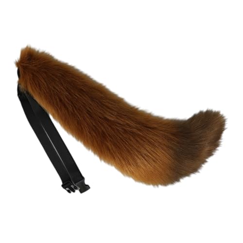 Kunstfell Fuchsohren Haarreif Plüsch Ohren Stirnbänder Schwanz Set Mit Verstellbarer Schnalle für Mädchen Jungen Teens Frauen Halloween Kostüme Fasching Karneval Masquerade Cosplay,Gelb Weiß B von Wambere
