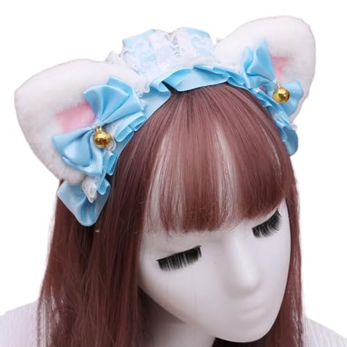 Lolita-Stirnband mit Spitze Katzenohren Stirnband,Katze Haarbänder Haarschmuck,Retro Haarreifen Kopfschmuck Haarschmuck für Cosplay Kostüm Party Dekoration Dressing Parteien Halloween,Blau A Lolita-Stirnband mit Spitze Katzenohren Stirnband,Katze Haarbänder Haarschmuck,Retro Haarreifen Kopfschmuck Haarschmuck für Cosplay Kostüm Party Dekoration Dressing Parteien Halloween,Blau A von Wambere