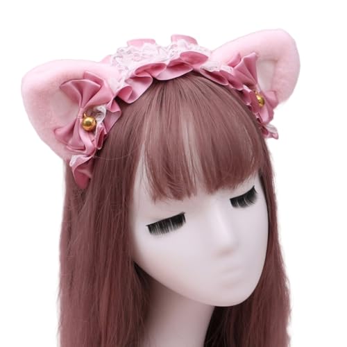 Lolita-Stirnband mit Spitze Katzenohren Stirnband,Katze Haarbänder Haarschmuck,Retro Haarreifen Kopfschmuck Haarschmuck für Cosplay Kostüm Party Dekoration Dressing Parteien Halloween,Rosa B Lolita-Stirnband mit Spitze Katzenohren Stirnband,Katze Haarbänder Haarschmuck,Retro Haarreifen Kopfschmuck Haarschmuck für Cosplay Kostüm Party Dekoration Dressing Parteien Halloween,Rosa B von Wambere