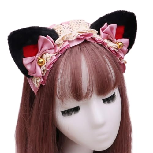 Lolita-Stirnband mit Spitze Katzenohren Stirnband,Katze Haarbänder Haarschmuck,Retro Haarreifen Kopfschmuck Haarschmuck für Cosplay Kostüm Party Dekoration Dressing Parteien Halloween,Rosa C Lolita-Stirnband mit Spitze Katzenohren Stirnband,Katze Haarbänder Haarschmuck,Retro Haarreifen Kopfschmuck Haarschmuck für Cosplay Kostüm Party Dekoration Dressing Parteien Halloween,Rosa C von Wambere