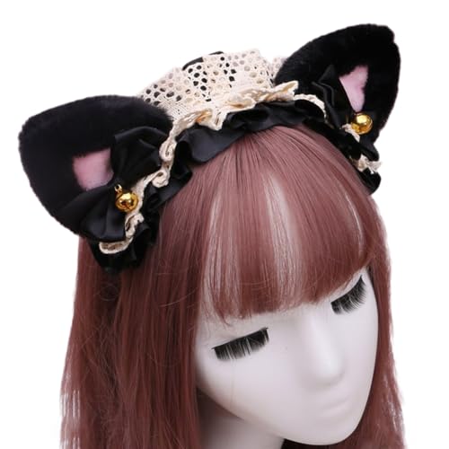 Lolita-Stirnband mit Spitze Katzenohren Stirnband,Katze Haarbänder Haarschmuck,Retro Haarreifen Kopfschmuck Haarschmuck für Cosplay Kostüm Party Dekoration Dressing Parteien Halloween,Schwarz C Lolita-Stirnband mit Spitze Katzenohren Stirnband,Katze Haarbänder Haarschmuck,Retro Haarreifen Kopfschmuck Haarschmuck für Cosplay Kostüm Party Dekoration Dressing Parteien Halloween,Schwarz C von Wambere