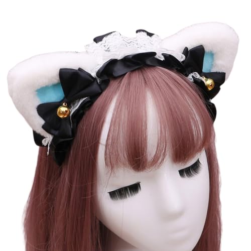 Lolita-Stirnband mit Spitze Katzenohren Stirnband,Katze Haarbänder Haarschmuck,Retro Haarreifen Kopfschmuck Haarschmuck für Cosplay Kostüm Party Dekoration Dressing Parteien Halloween,Schwarz Lolita-Stirnband mit Spitze Katzenohren Stirnband,Katze Haarbänder Haarschmuck,Retro Haarreifen Kopfschmuck Haarschmuck für Cosplay Kostüm Party Dekoration Dressing Parteien Halloween,Schwarz von Wambere